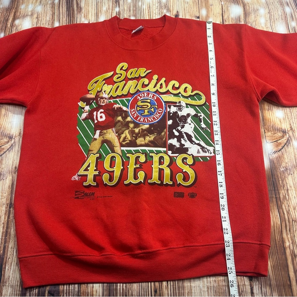 Vintage 90s San Francisco 49ers Salem NFL Montana Graphic Sweatshirt Size L - Picture 8 of 16